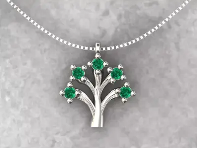 Pendant Tree With Diamonds 3D print model