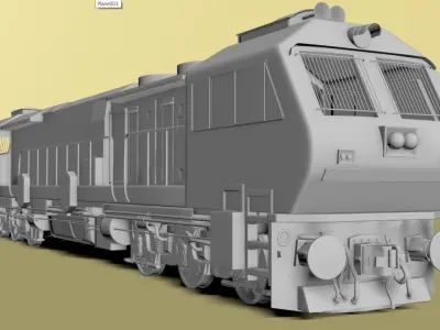 INDIAN TRAIN LOCOMOTIVE DIESEL ENGINE 3D MODEL  3D model