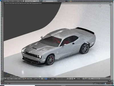 Dodge Challenger srt hillcat 2015 obj 3ds blender and fbx Low-poly 3D model