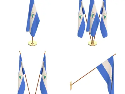 Nicaragua Flag Pack 3D model