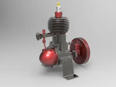 Model gas engine Free 3D model