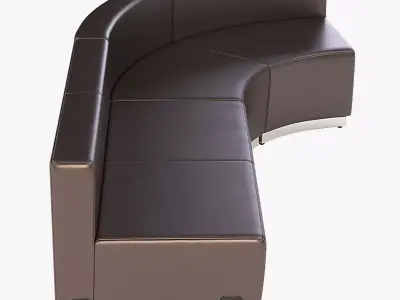 Krysten Round Modular Sectional Concave Sofa with Love-seat 3D model