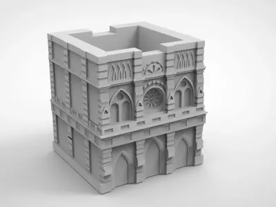 European retro church pattern vase 3D print model