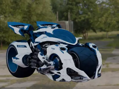 Aquila NeoRider Futuristic Cyber Bike Low-poly 3D model