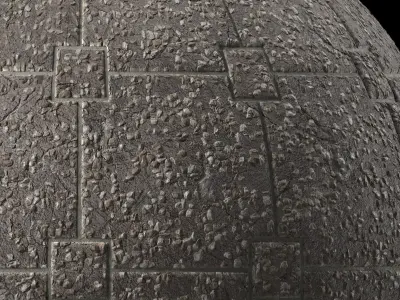 Tile Materials 30- Concrete Tiling By Gravel Sbsar Pbr Seamless Texture