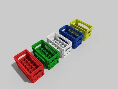 Bottle crates Voxel Free low-poly 3D model