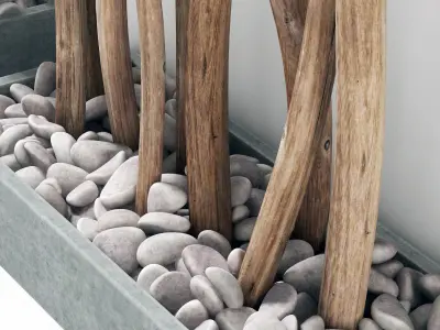 Planter small branch decoration n1 3D model