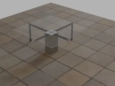 Glass coffee table model Free low-poly 3D model
