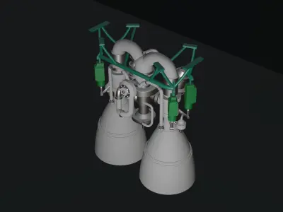 RD-180 Rocket Engine 3D model