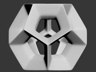 Dodecahedron Geometric Pendant Low-poly 3D model