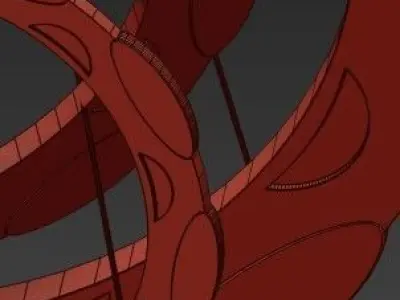 Luxury modern chandelier led circle ring 3D model