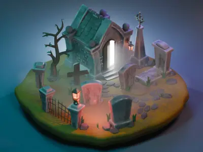 Haunted cemetery 3D model