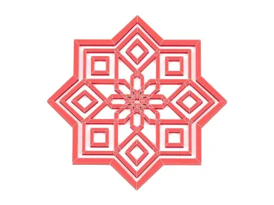Collection of Arabic ornaments Low-poly 3D model