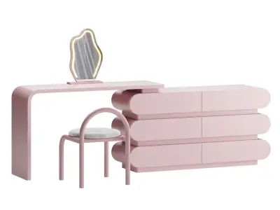 Modern Extendable Storage Vanity Table 3D model