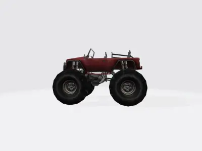  FreeFire Vehicle Monster Truck Low-poly 3D model