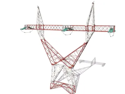 Electricity Pole 3 Low-poly 3D model