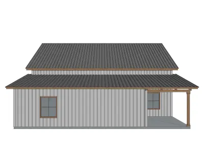 Barndominium House - 020 Low-poly 3D model