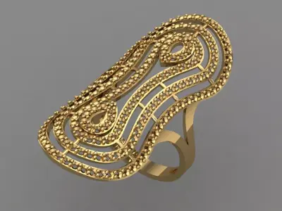 Vintage Womens Diamond Ring Women Rings 3dmodels 3D print model 3D print model 20