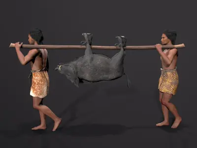 hominid  Low-poly 3D model