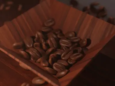 Coffee beans Low-poly 3D model