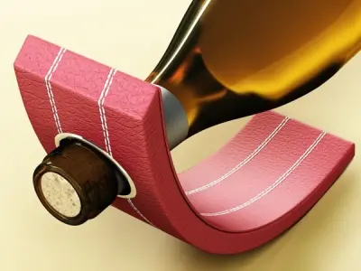 Wine Rack 5 and White Wine Bottle 3D model