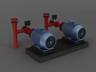 Engine motor Pulverizer air pump mechanical equipment 3D model