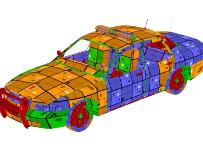 Police car 3d Low-poly 3D model