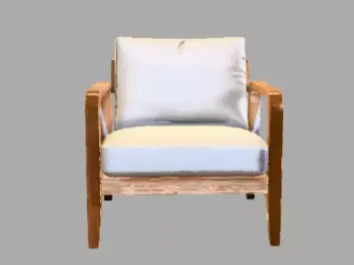 Minimalist Wooden Armchair 3D Model Modern Furniture Free low-poly 3D model
