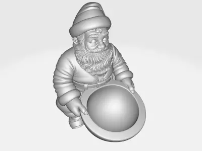 Whimsical Santa Bowl Figurine Christmas Holiday Decor  3D print model