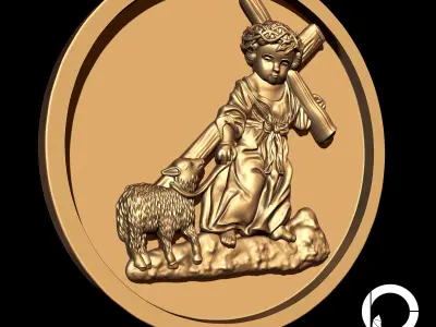 Jesus y oveja  3D print model