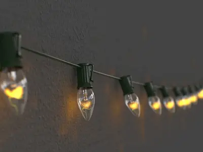 String Christmas Lights V7 3D model