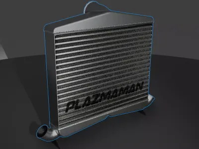 Plazmaman Twin Entry 76mm Pro series Intercooler Low-poly 3D model
