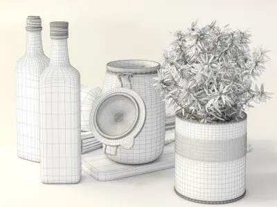 set for the kitchen4 3D model