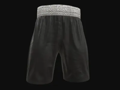 Black boxing shorts Low-poly 3D model