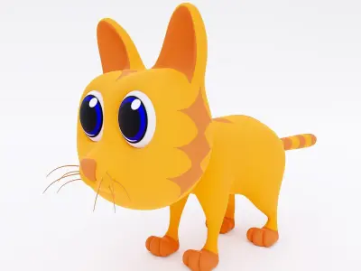 Cat 3dmodel cartoon with big eyes 3D model