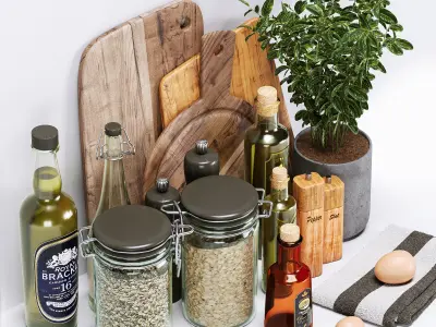 Kitchen Decorative Set 072 3D model