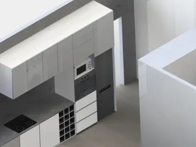 3D Render floor plan of bedroom 3D model