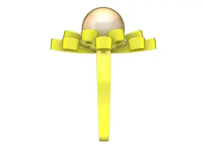 5209 luxury diamond pearl ring 3D print model