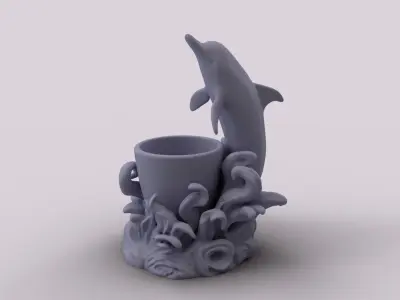 Dolphin-Themed Multi-Purpose Holder 3D print model