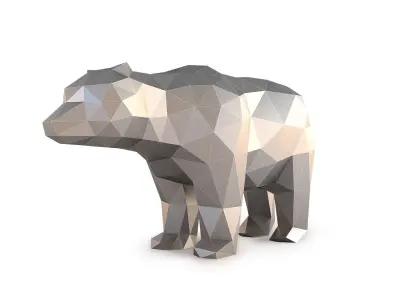 Low Poly Bear polygonal Low-poly 3D model