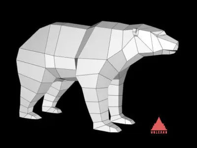 LOW POLY BEAR RIGGED AND ANIMATED GAME CHARACTER Low-poly 3D model