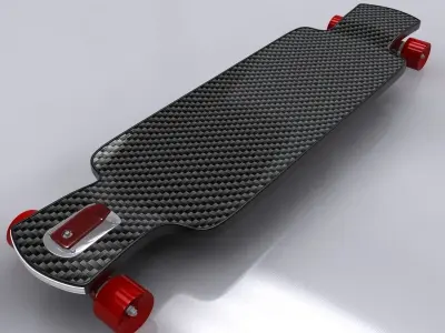 Longboard Skateboard 3D model