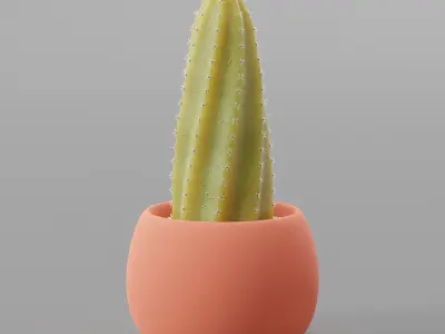 Procedural cactus Free 3D model