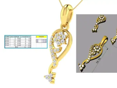 Luxury in Every Sparkle Ladies Diamond Pendant Sets 3D print model