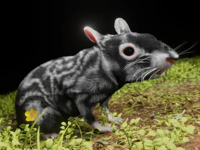 realistic animated and textured mouse 3D model