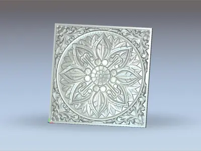 Table mandala carved 3D print model