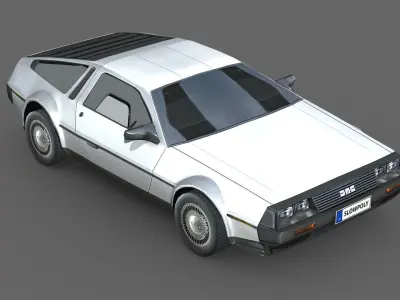 DeLorean DMC-12 1981 Low-poly 3D model
