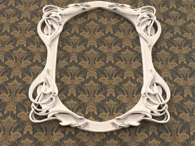 Art Nouveau leaf frame 3D print model