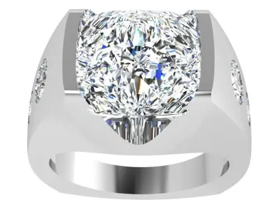 Round Diamond Euro Shank Ring 4533 3D print model