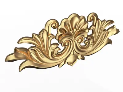 Carved Plaster Molding Decoration 024 Low-poly 3D model